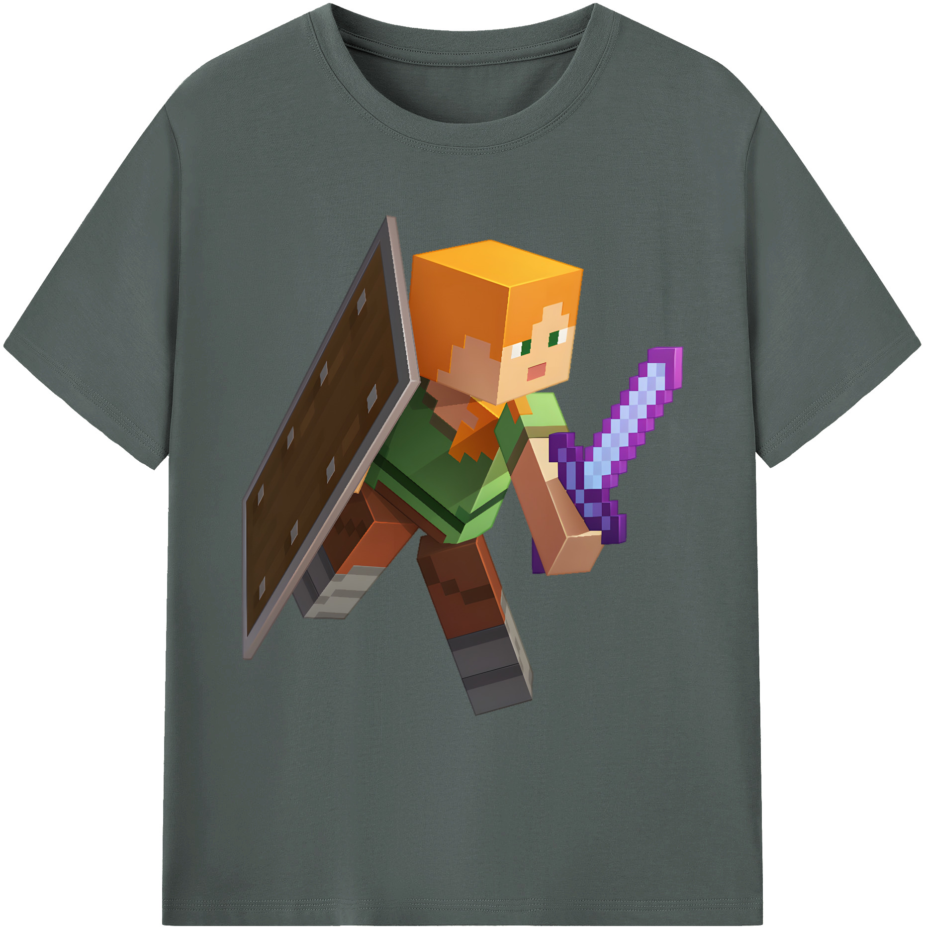 （画像用） マインクラフト ブロックの世界 Minecraft MC Block world 綿100％ メンズ半袖Tシャツ｜肌触りやわらか＆通気性